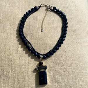 Blue goldstone necklace